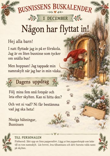 Brev 1 december: Någon har flyttat in!