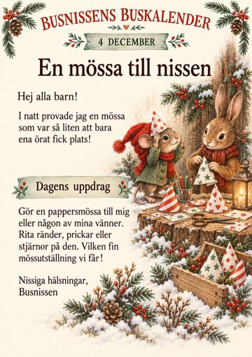 Brev 4 december: En mössa till nissen