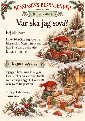 Brev 9 december: Var ska jag sova?