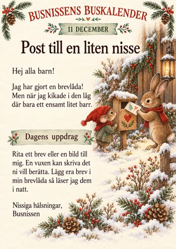 Brev 11 december: Post till en liten nisse