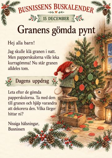 Brev 15 december: Granens gömda pynt