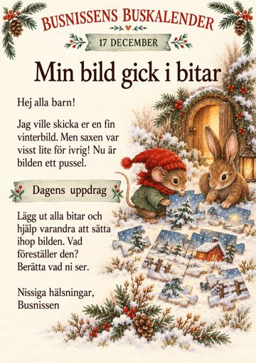 Brev 17 december: Min bild gick i bitar