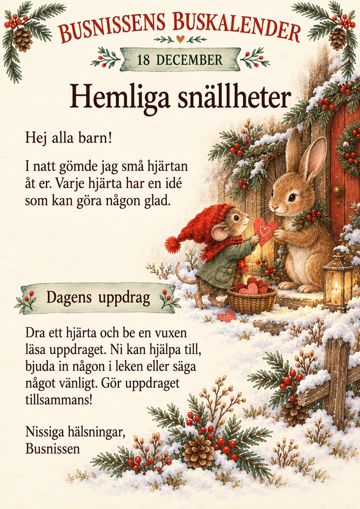 Brev 18 december: Hemliga snällheter