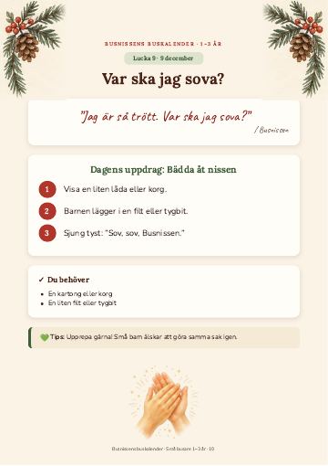 Lucka 9 december: Var ska jag sova?