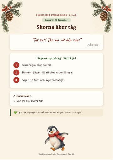 Lucka 12 december: Skorna åker tåg