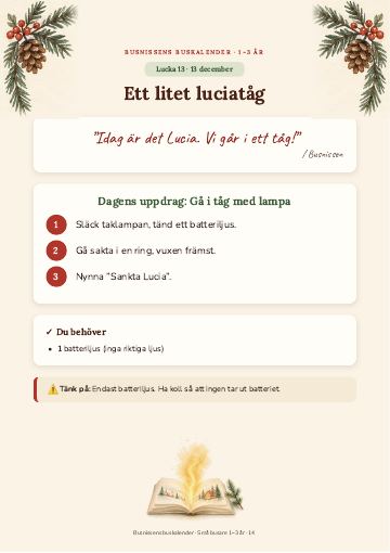Lucka 13 december: Ett litet luciatåg