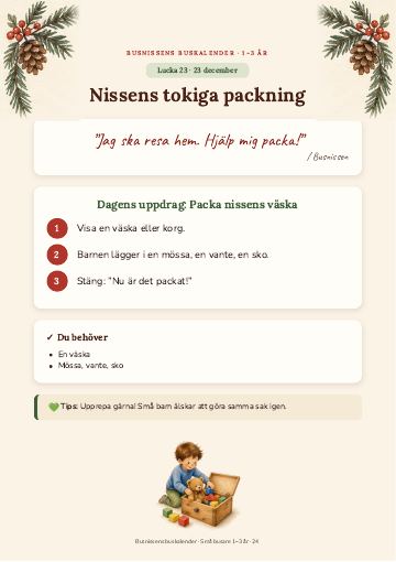 Lucka 23 december: Nissens tokiga packning